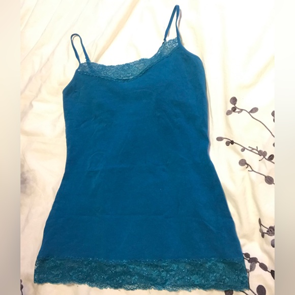Express Teal Best Loved Bra Cami with Lace Sparkle Trim - Picture 3 of 10